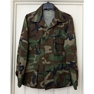 U.S. Army BDU Jacket Large Regular Woodland Camouflage Combat Coat 50/50 NYCO